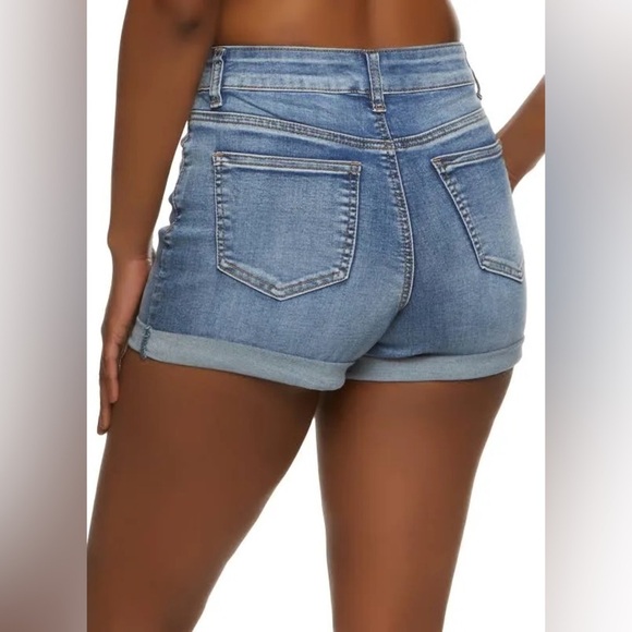 d. Jeans Roll up Denim Jean Shorts 4 - Picture 3 of 7